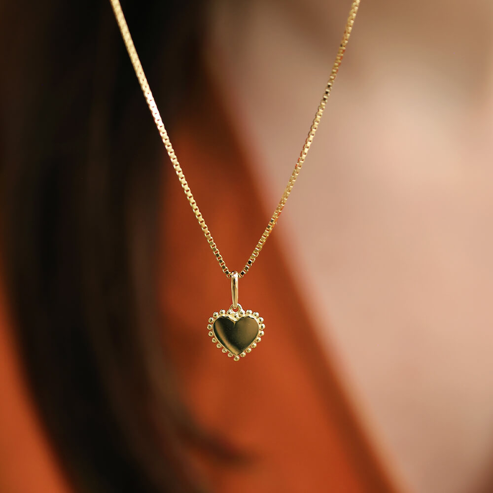 Halssmykke Hjerte 375 Gult Gull 