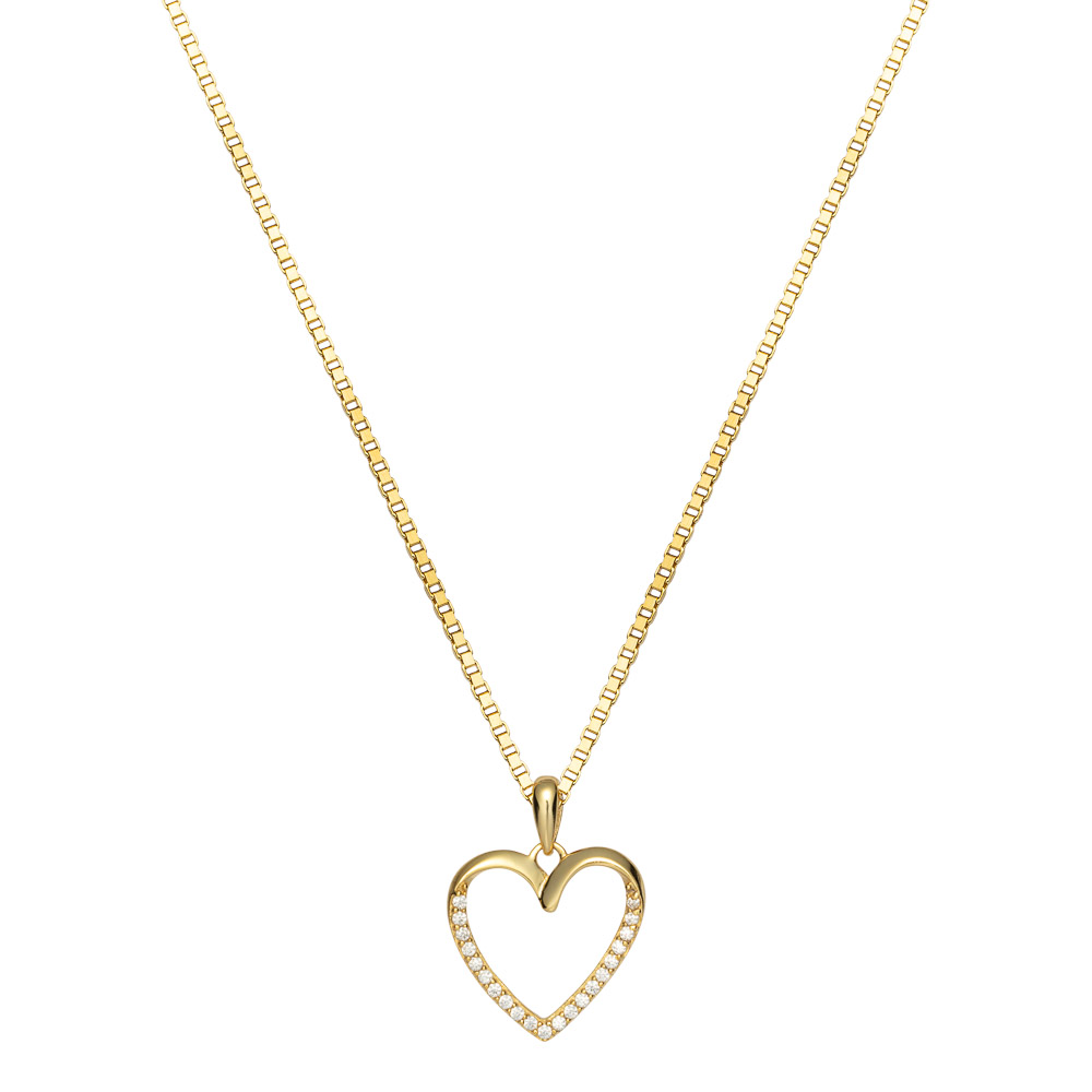 Halssmykke Hjerte 925 Forgylt Sølv