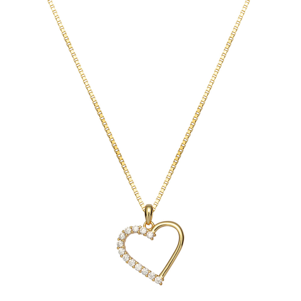 Halssmykke Hjerte 925 Forgylt Sølv