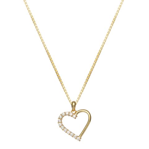 Halssmykke Hjerte 925 Forgylt Sølv