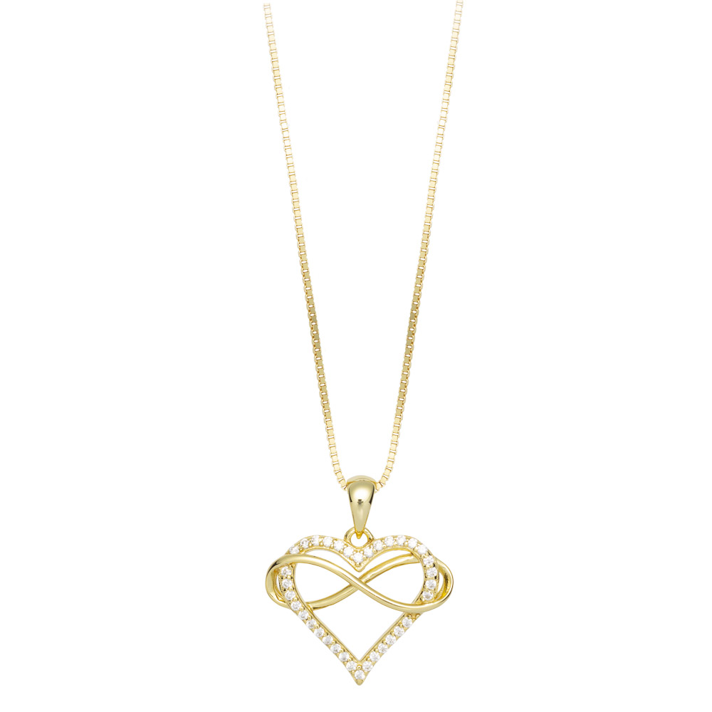 Halssmykke Hjerte 925 Forgylt Sølv