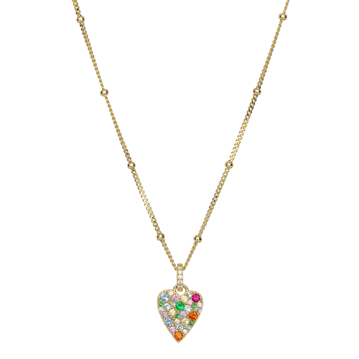 Halssmykke Hjerte 925 Forgylt Sølv