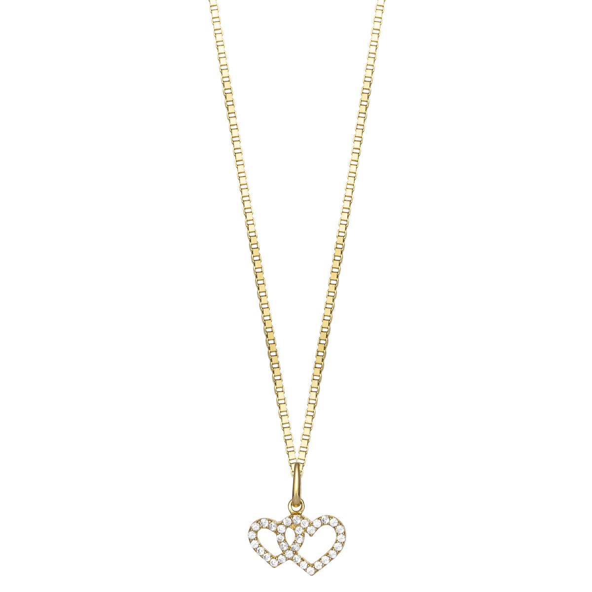 Halssmykke Hjerter 375 Gult Gull