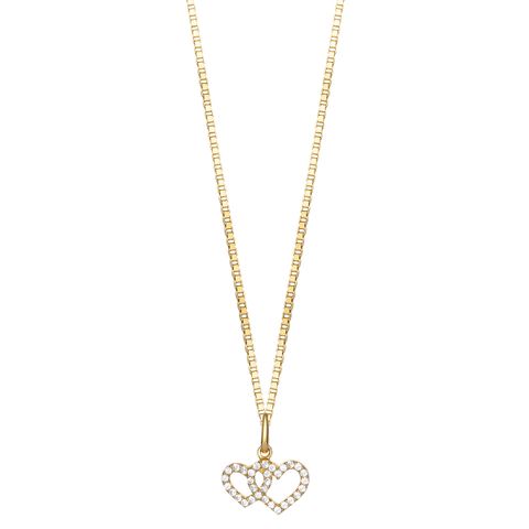 Halssmykke Hjerter 375 Gult Gull