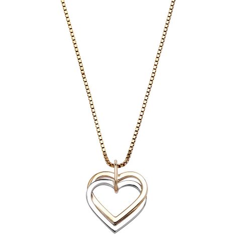 Halssmykke Hjerter 375 Tofarget Gull