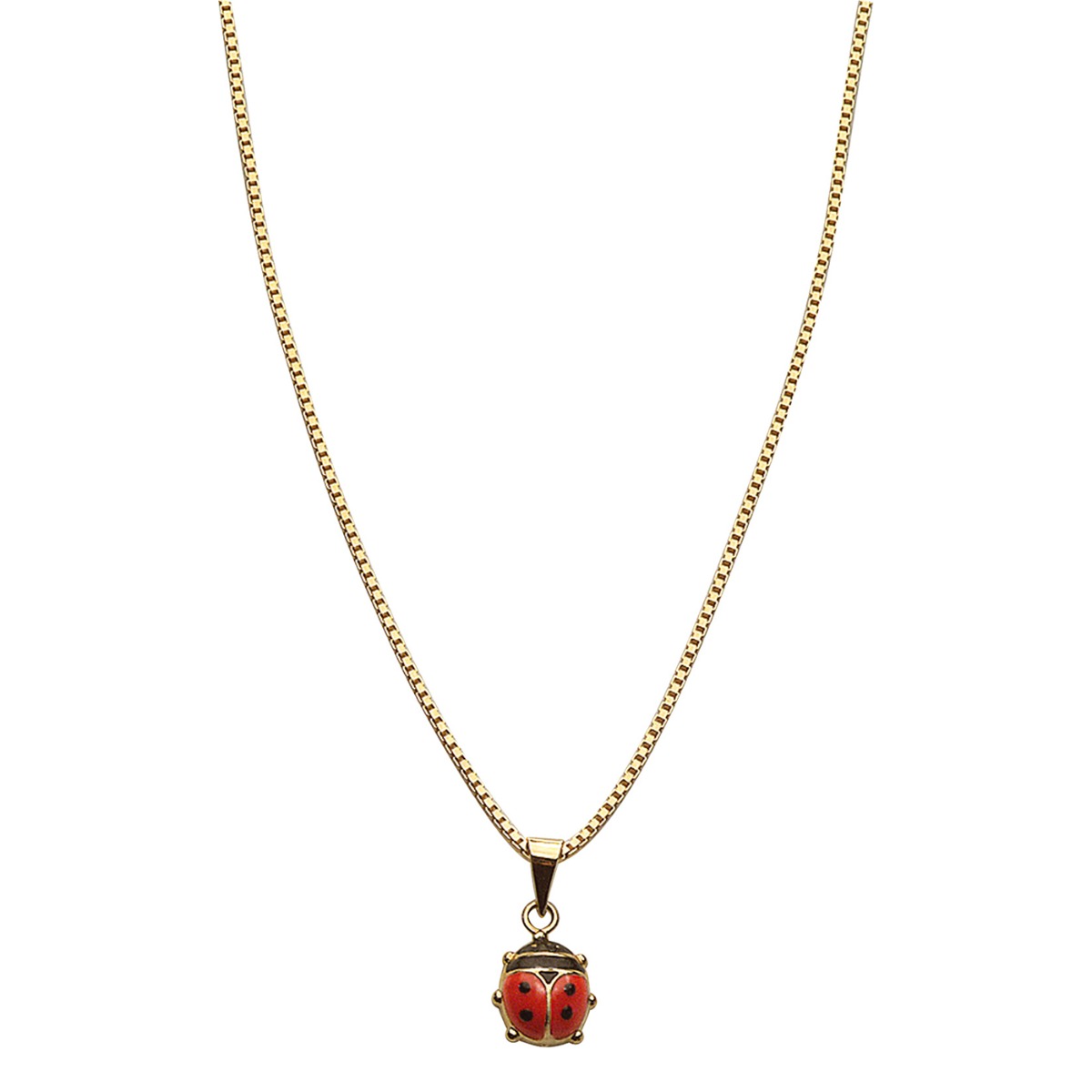 Halssmykke Marihøne 375 Gult Gull