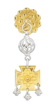 halssølje forgylt/hvit m. kru