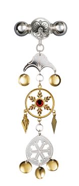 halssølje hvit/forgylt m. rau