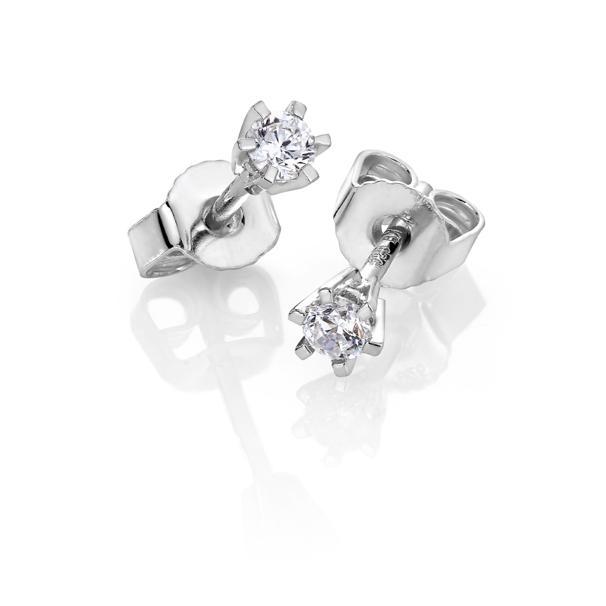 Helene Diamantøredobber 585 Hvitt Gull 0,20 ct