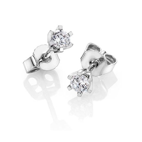 Helene Diamantøredobber 585 Hvitt Gull 0,30 ct