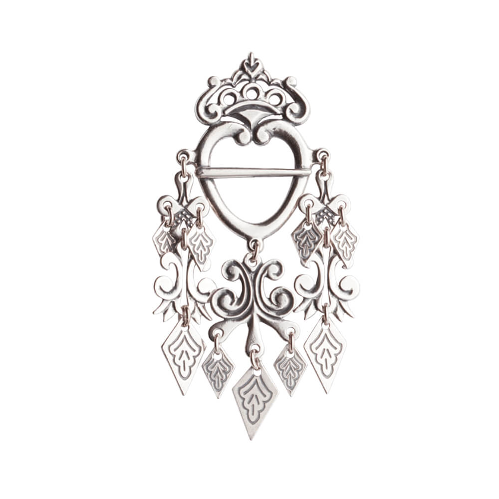 Hjertesølje Trønderbunad 830 Oksidert Sølv