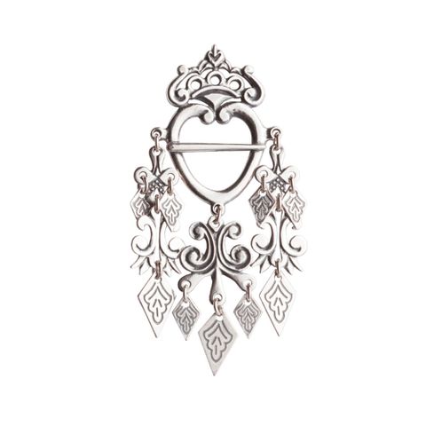 Hjertesølje Trønderbunad 830 Oksidert Sølv