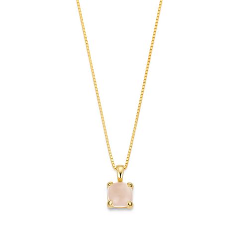 Halssmykke 925 Forgylt Sølv Rosenkvarts