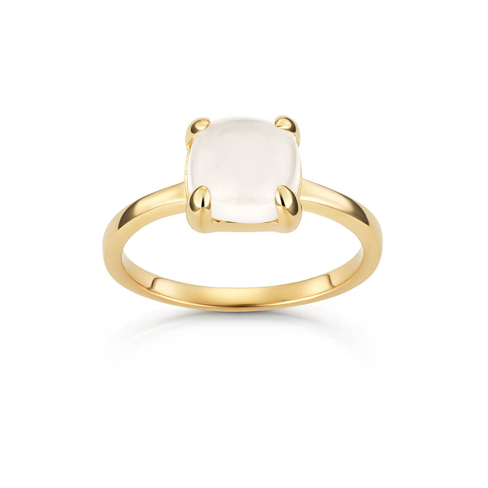 Ring 925 Forgylt Sølv Månestein