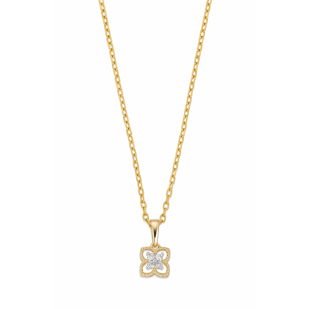 Diamantsmykke 585 Gult Gull 0,06 ct