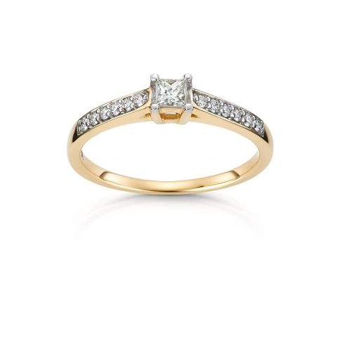 Diamantring 585 Gult Gull 0,25 ct