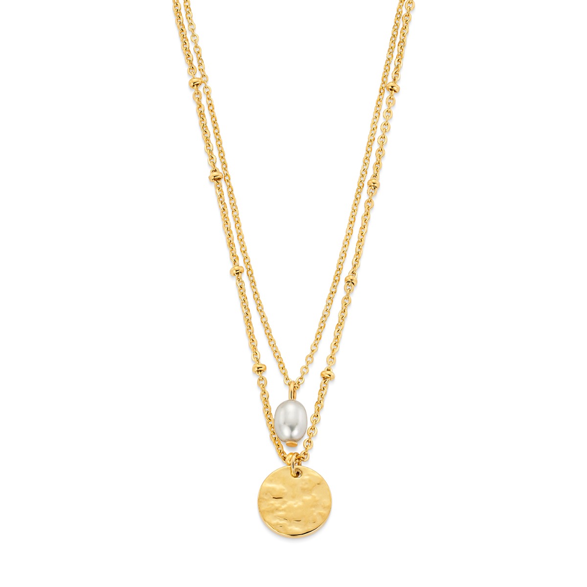 INE Halssmykke Gullfarget Stål