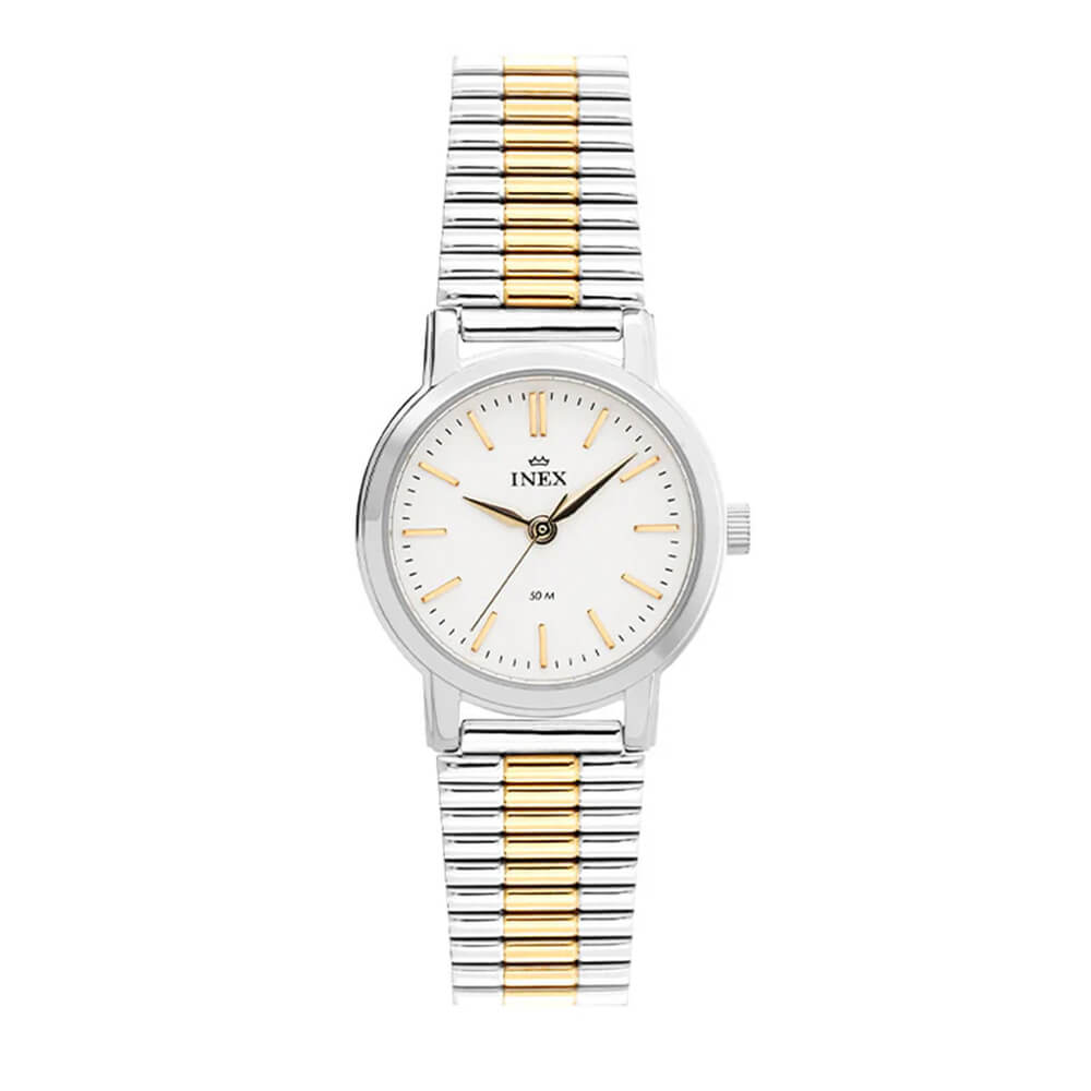 Dameklokke Tofarget stål Hvit 25 mm