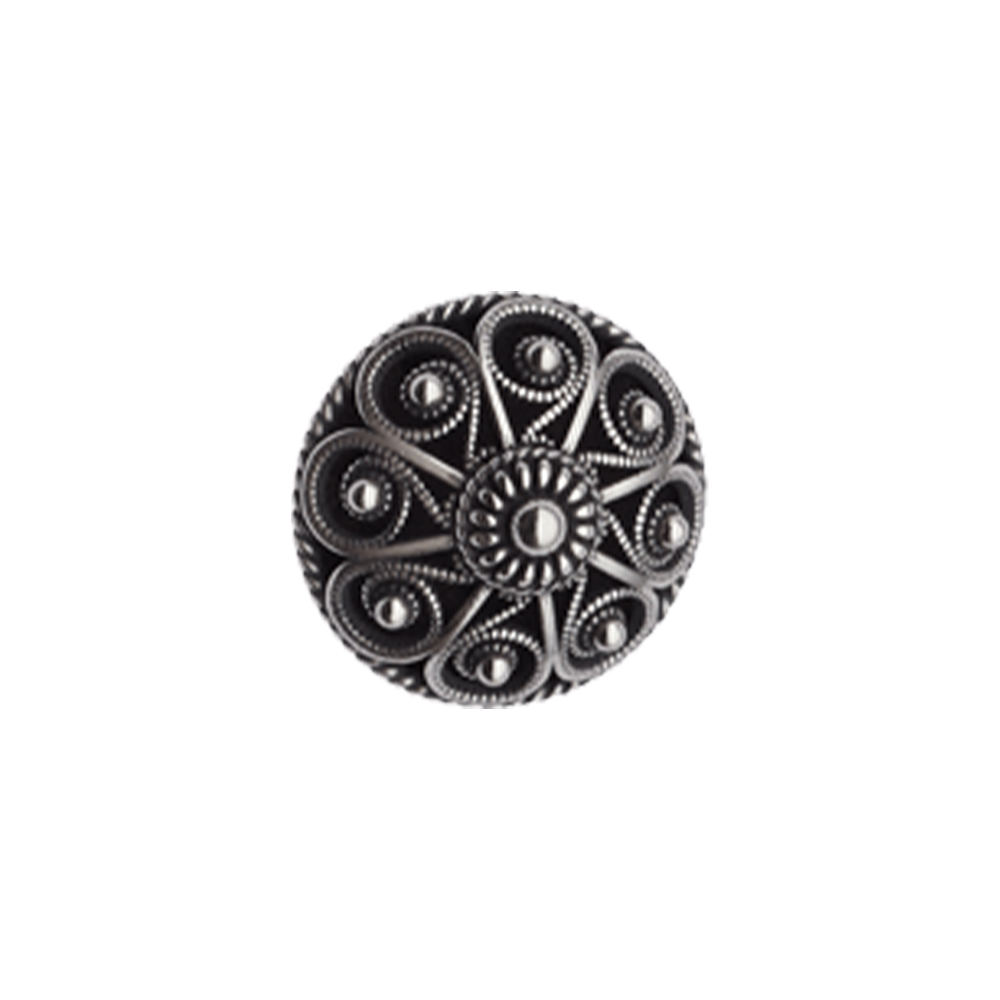 Knapp Telemark 830 Oksidert Sølv 14 mm