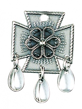 Korsløv 830 Oksidert Sølv