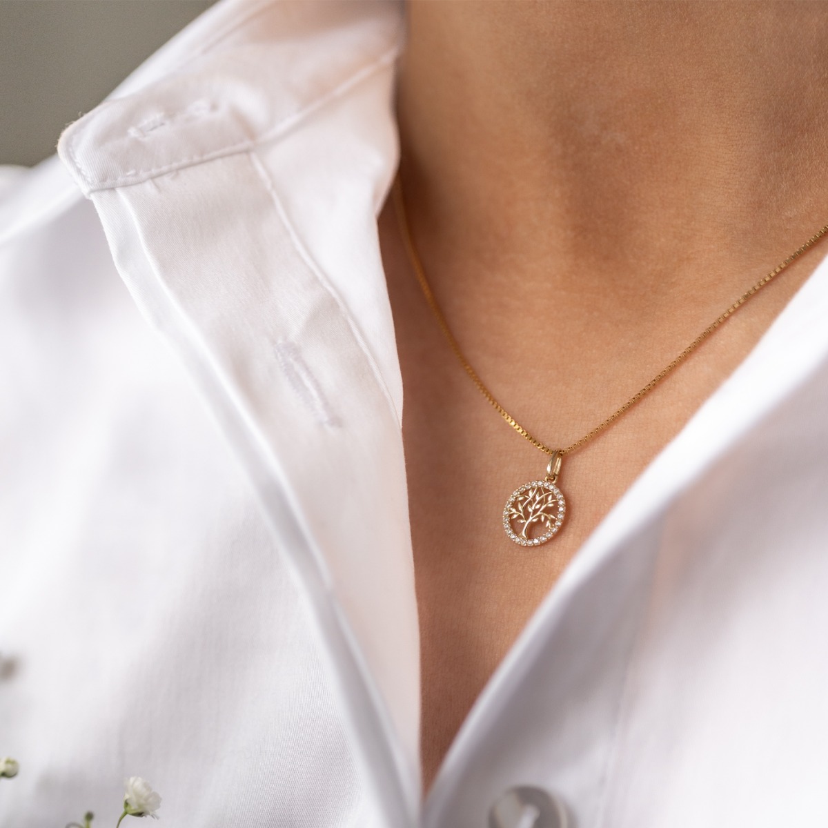 KRISTIN Halssmykke 375 Gult Gull