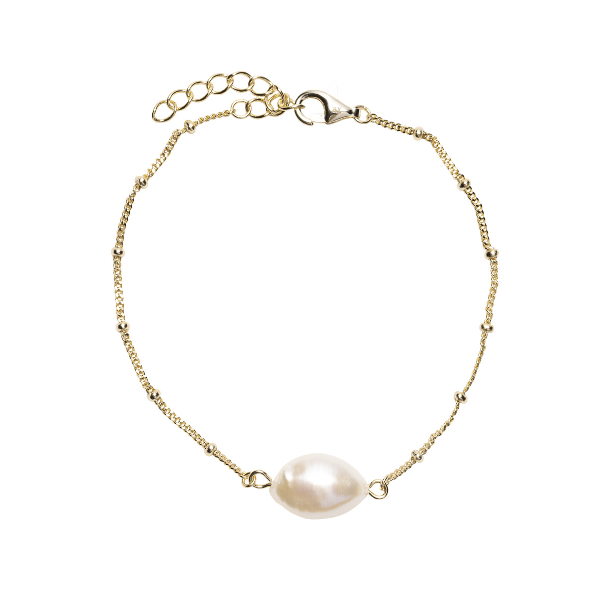 Armbånd Perle 925 Forgylt Sølv
