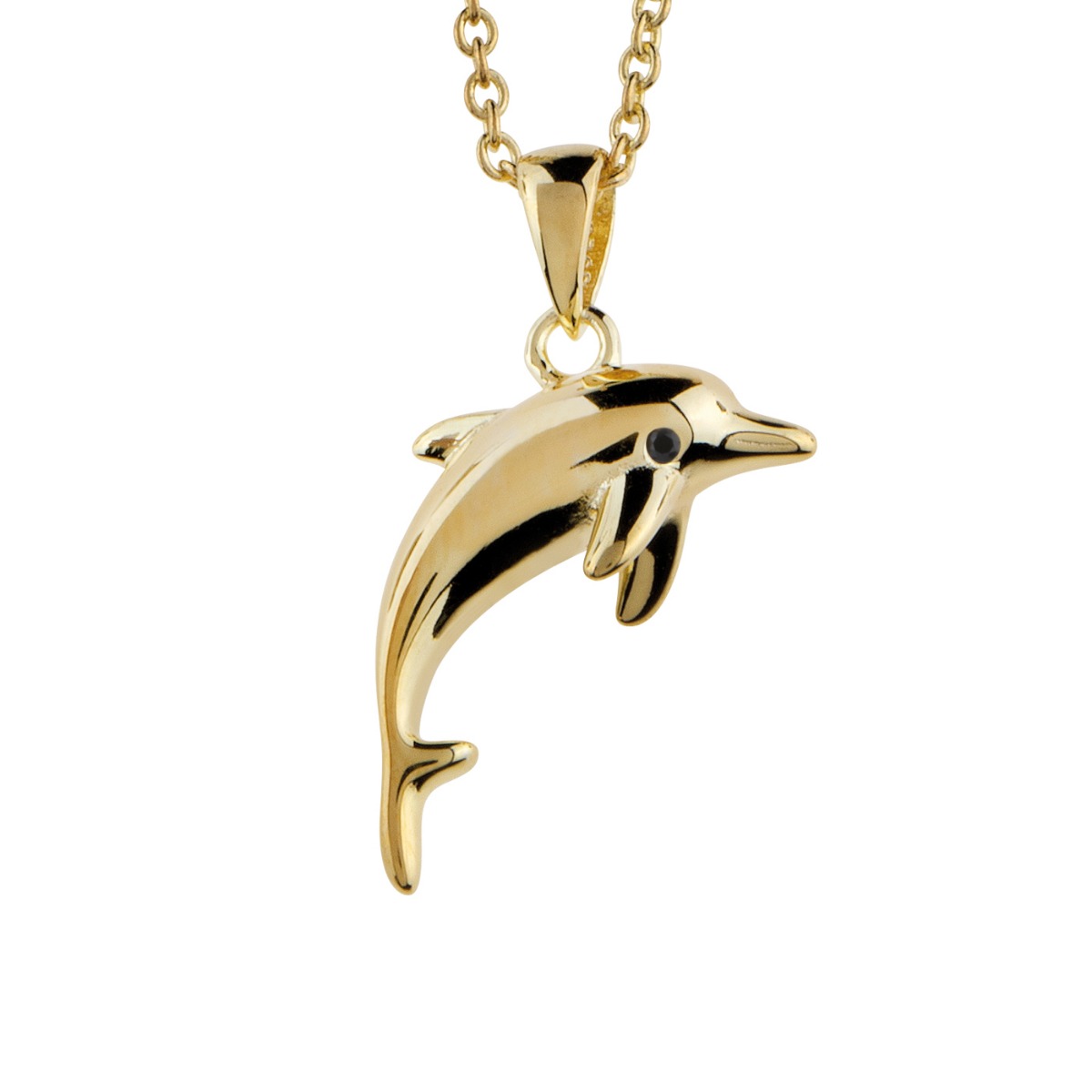 Halssmykke Delfin Lykkedyr Forgylt Sølv