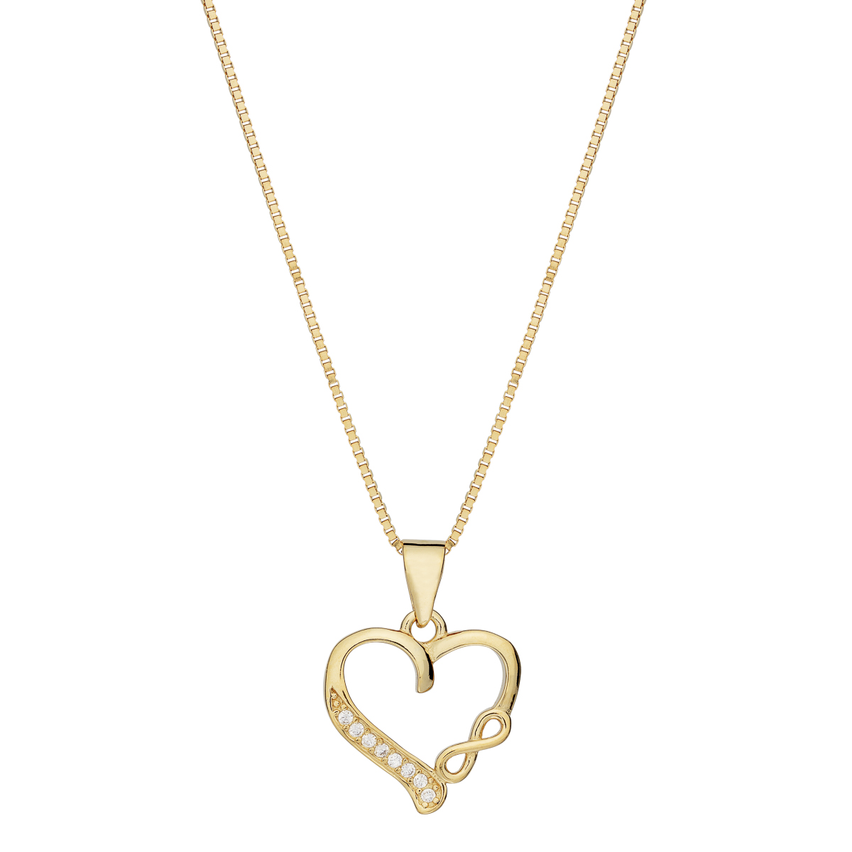 Halssmykke Hjerte 925 Forgylt Sølv