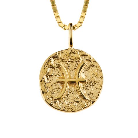 Stjernetegnsmykke Fiskene 925 Forgylt Sølv