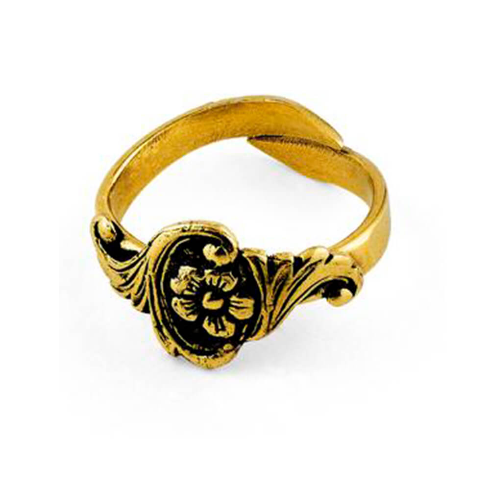 Løken Ring Rokokko 925 Forgylt Sølv