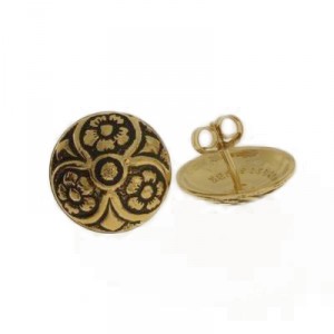 Løken Øredobber Knapp 925 Forgylt Sølv