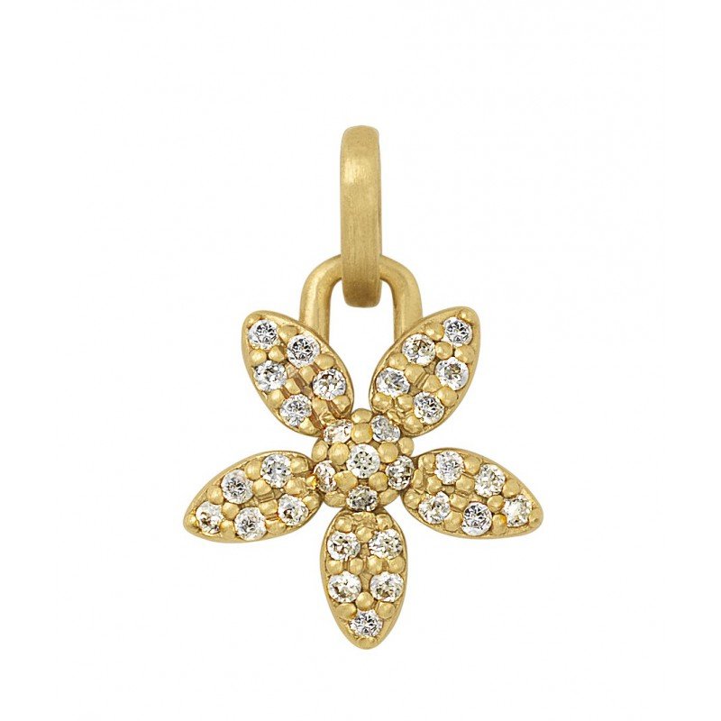 Forget-me-not sparkle pendant - gold