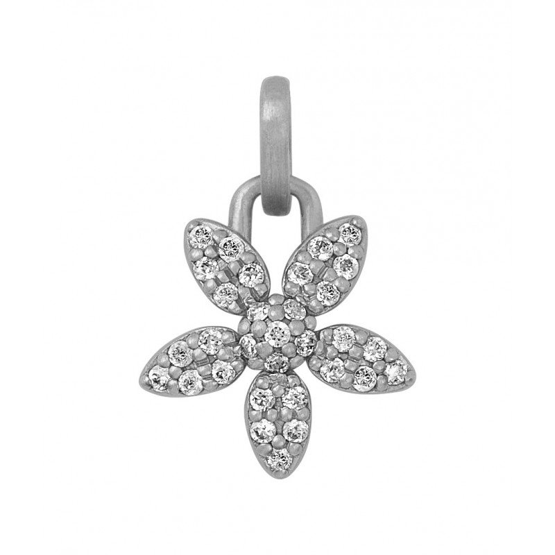 Forget-me-not sparkle pendant - silver