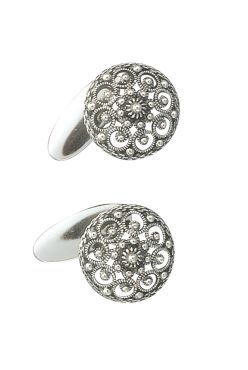 Mansjettkanpper 19 mm 830 Oksidert Sølv