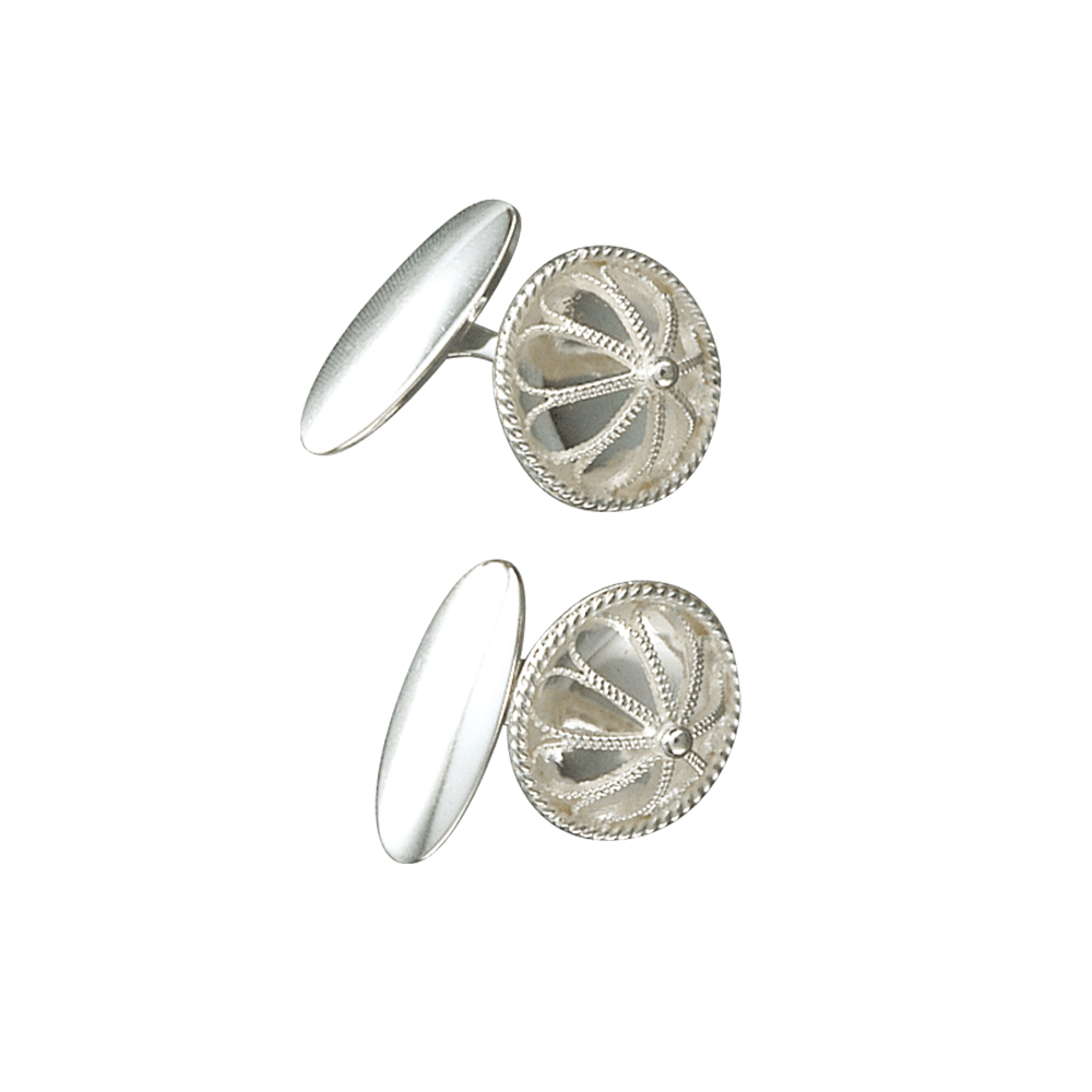 Mansjettknapper 830 Hvitt Sølv