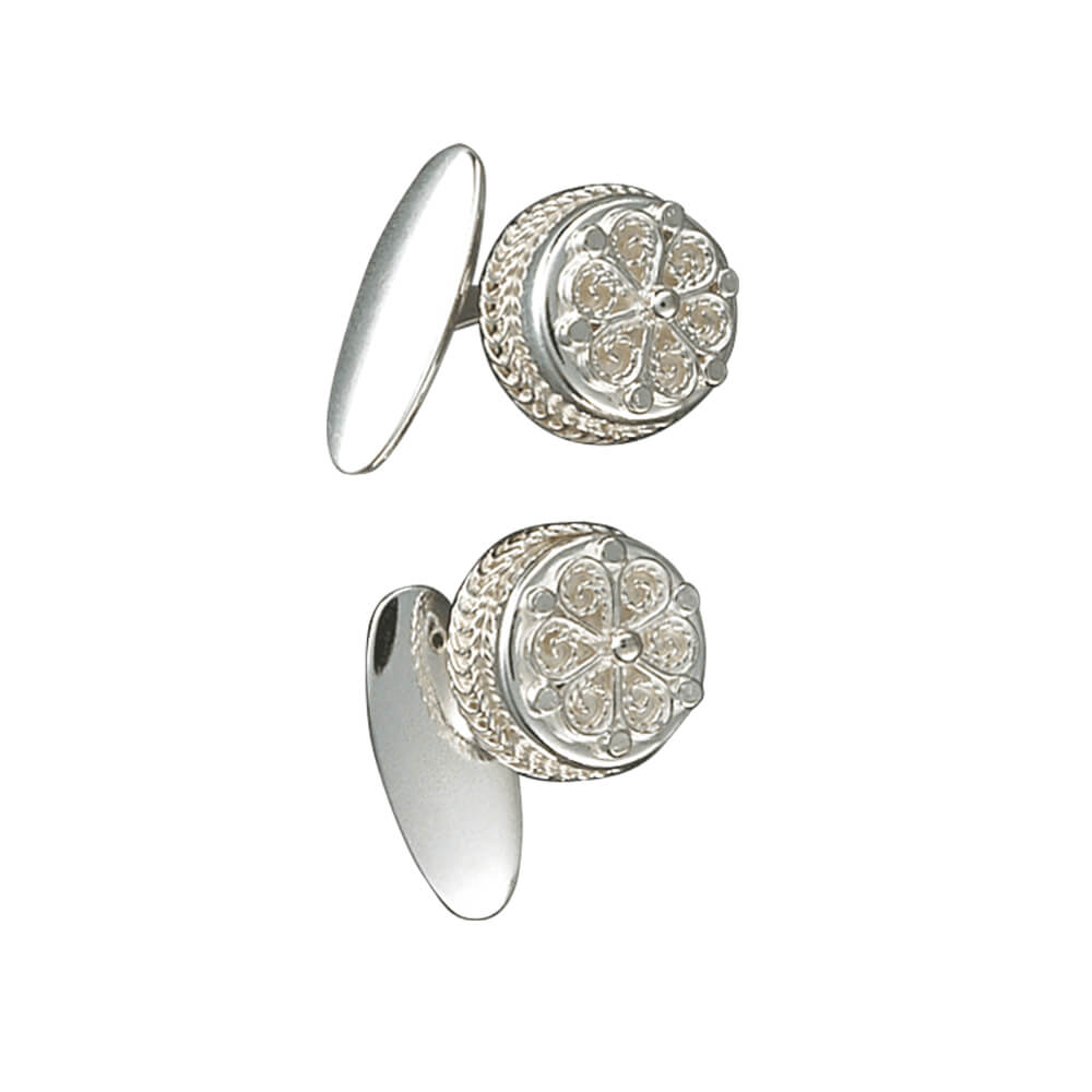 Mansjettknapper Aust-Agder 830 Hvitt Sølv