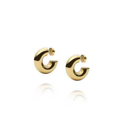 Rude Bold Øreringer Gullfarget Stål