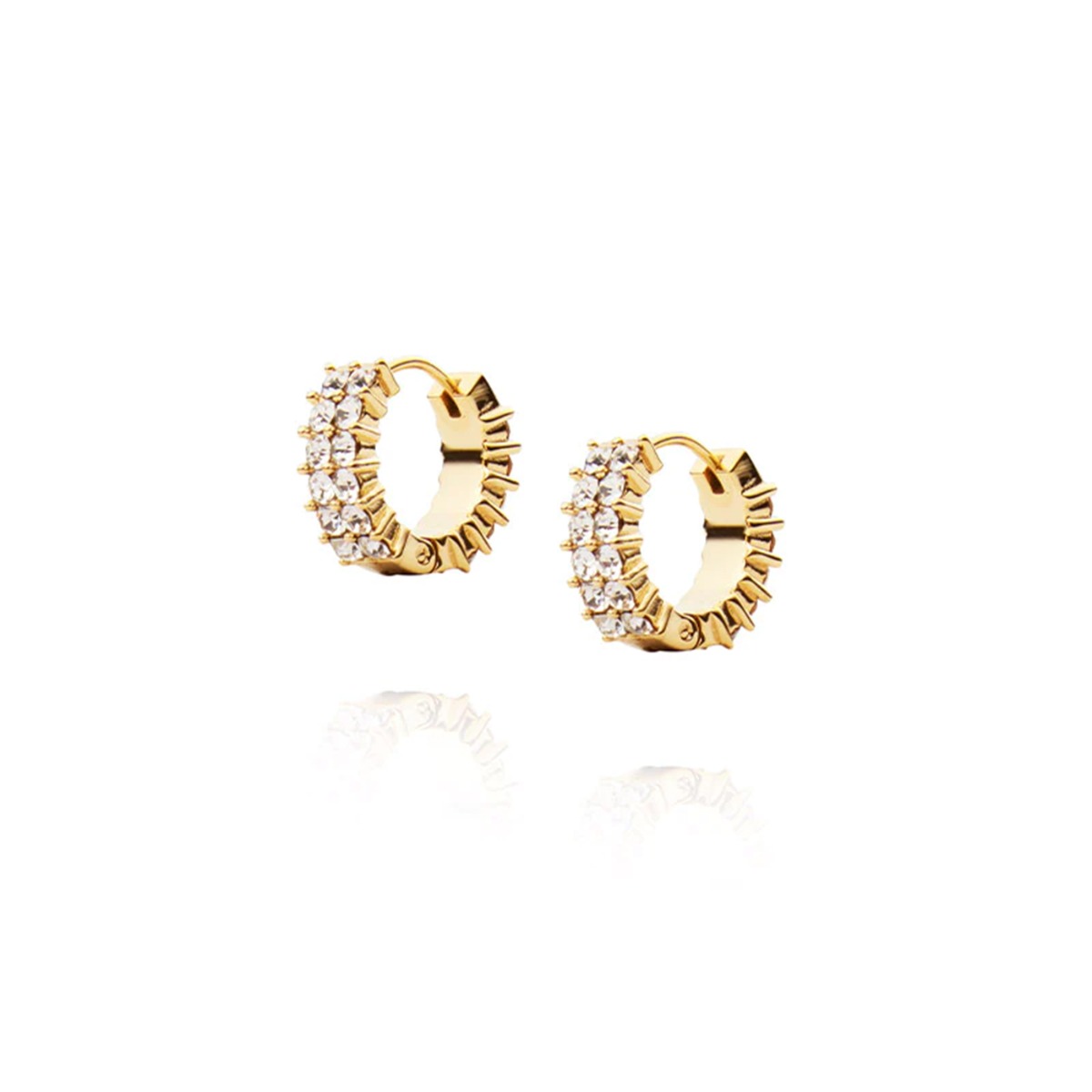 Midnight Øreringer Gullfarget Stål 16 mm