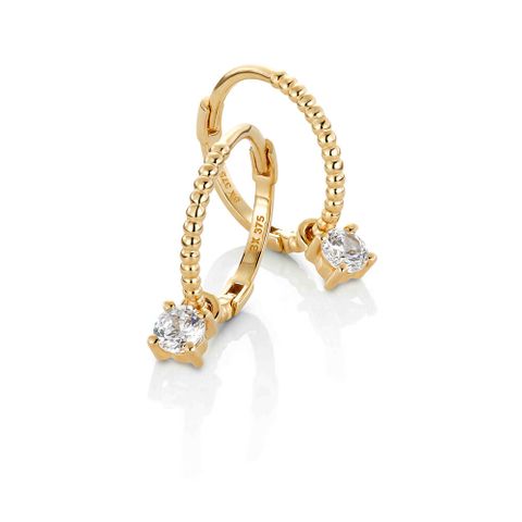 NINA Øreringer 375 Gult Gull