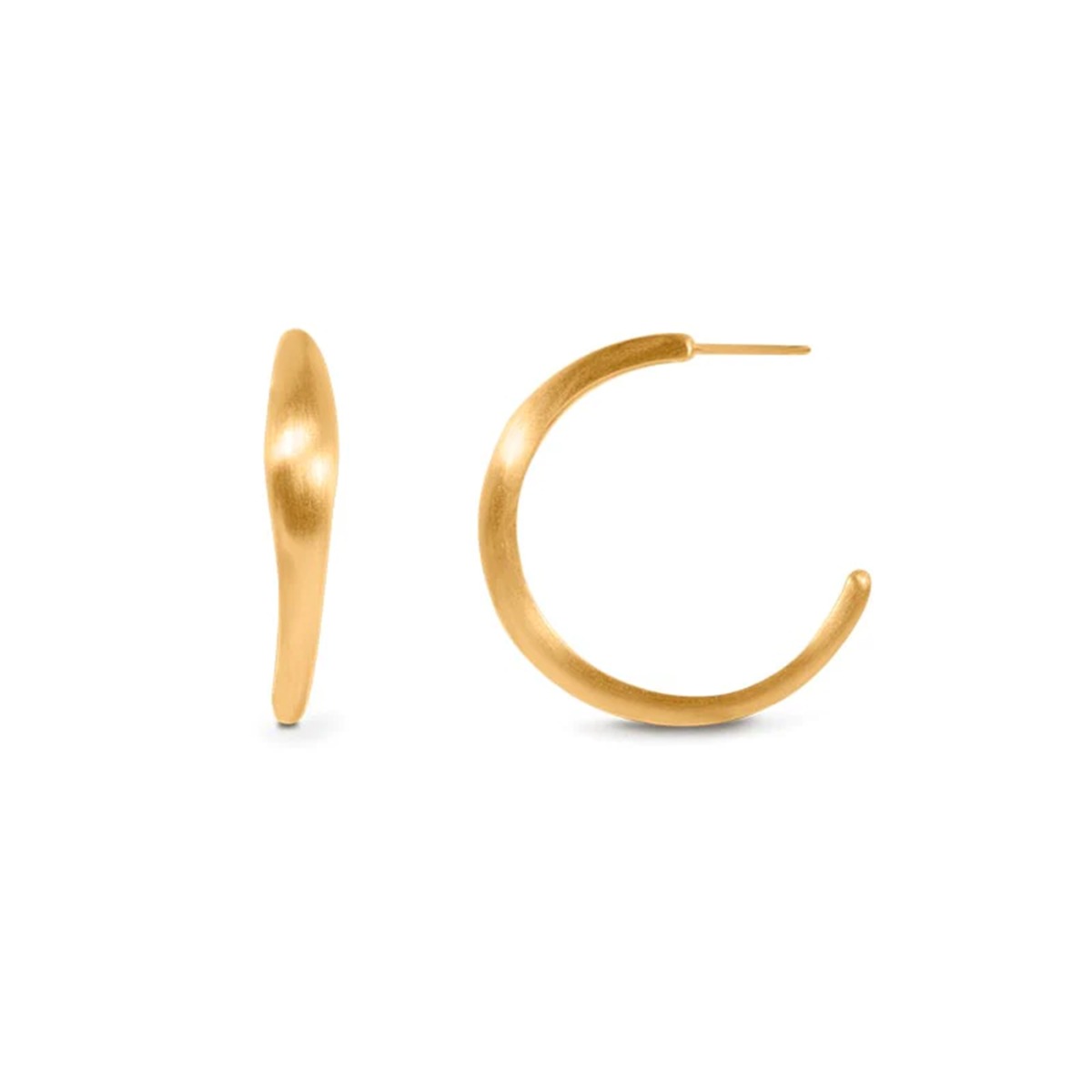 Ocean Flow Øreringer 925 Forgylt Sølv