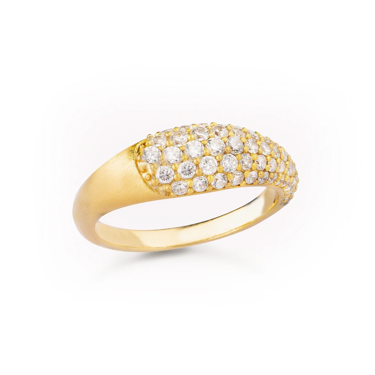 Ocean Flow Ring Sparkle 925 Forgylt Sølv