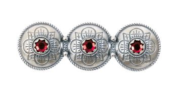 Olinenål m.rød stein