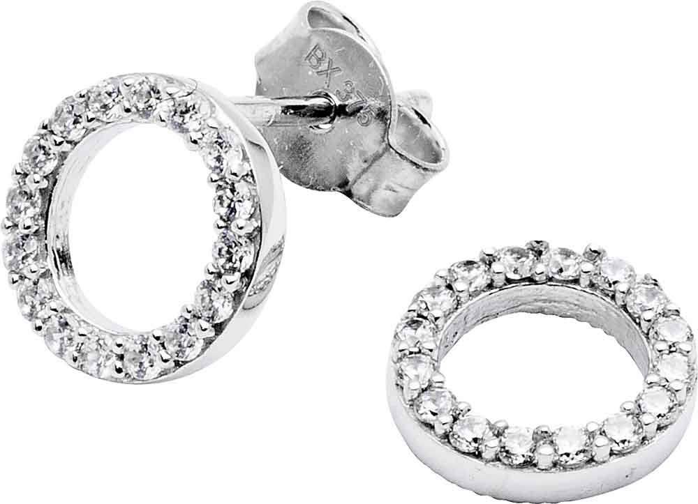 Øredobber Sirkel Hvitt Gull