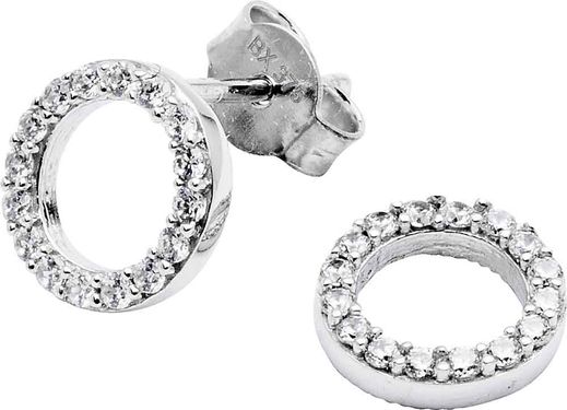 Øredobber Sirkel Hvitt Gull