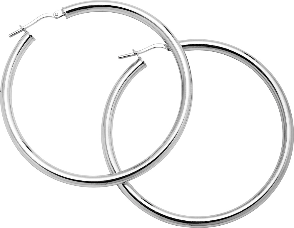 Øreringer 40mm Sølv