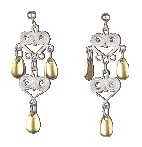 Øredobber Modum 830 Hvitt/Forgylt Sølv