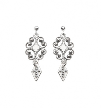 Øredobber Nordmøre 830 Oksidert Sølv