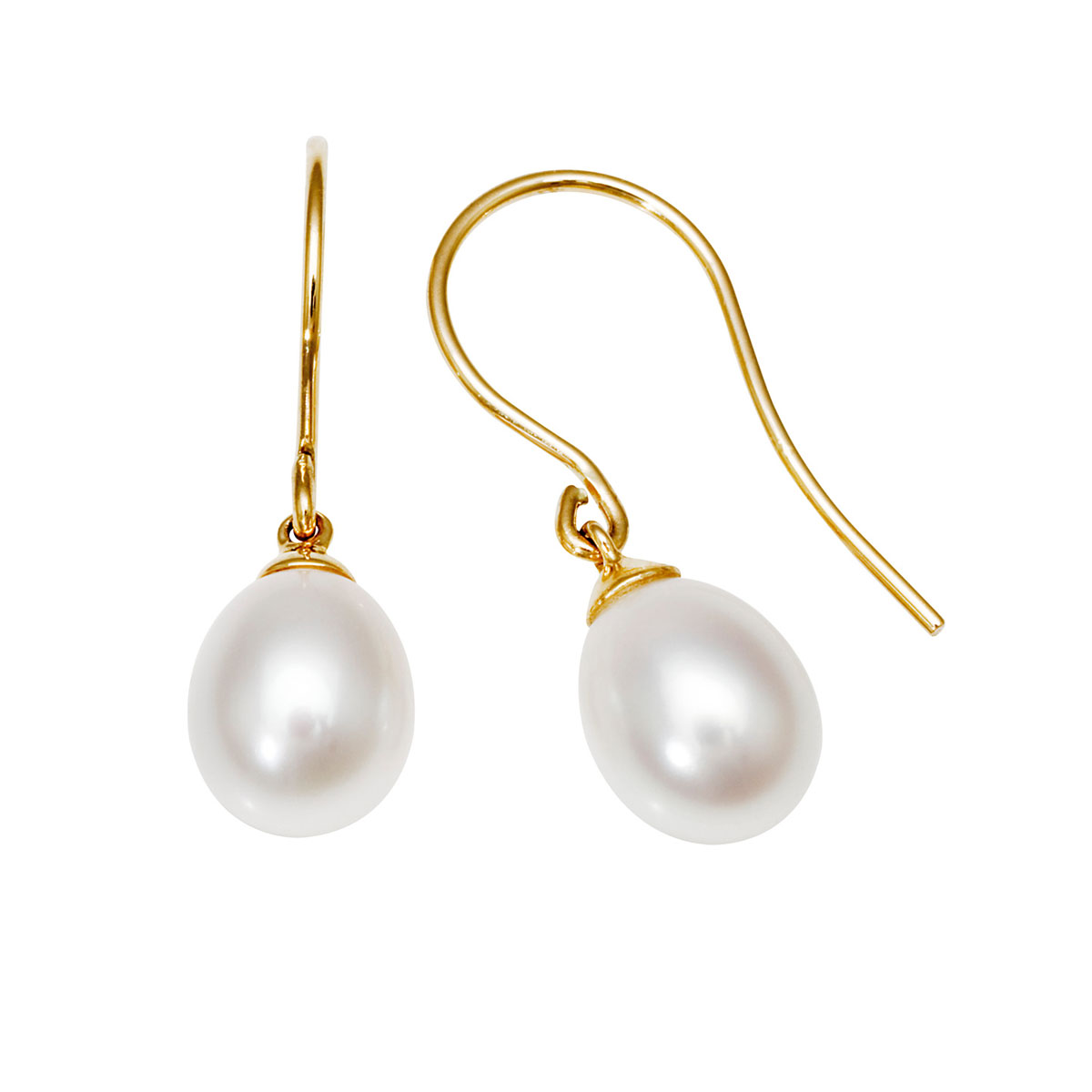 Øredobber Ferskvannsperler 585 Gult Gull