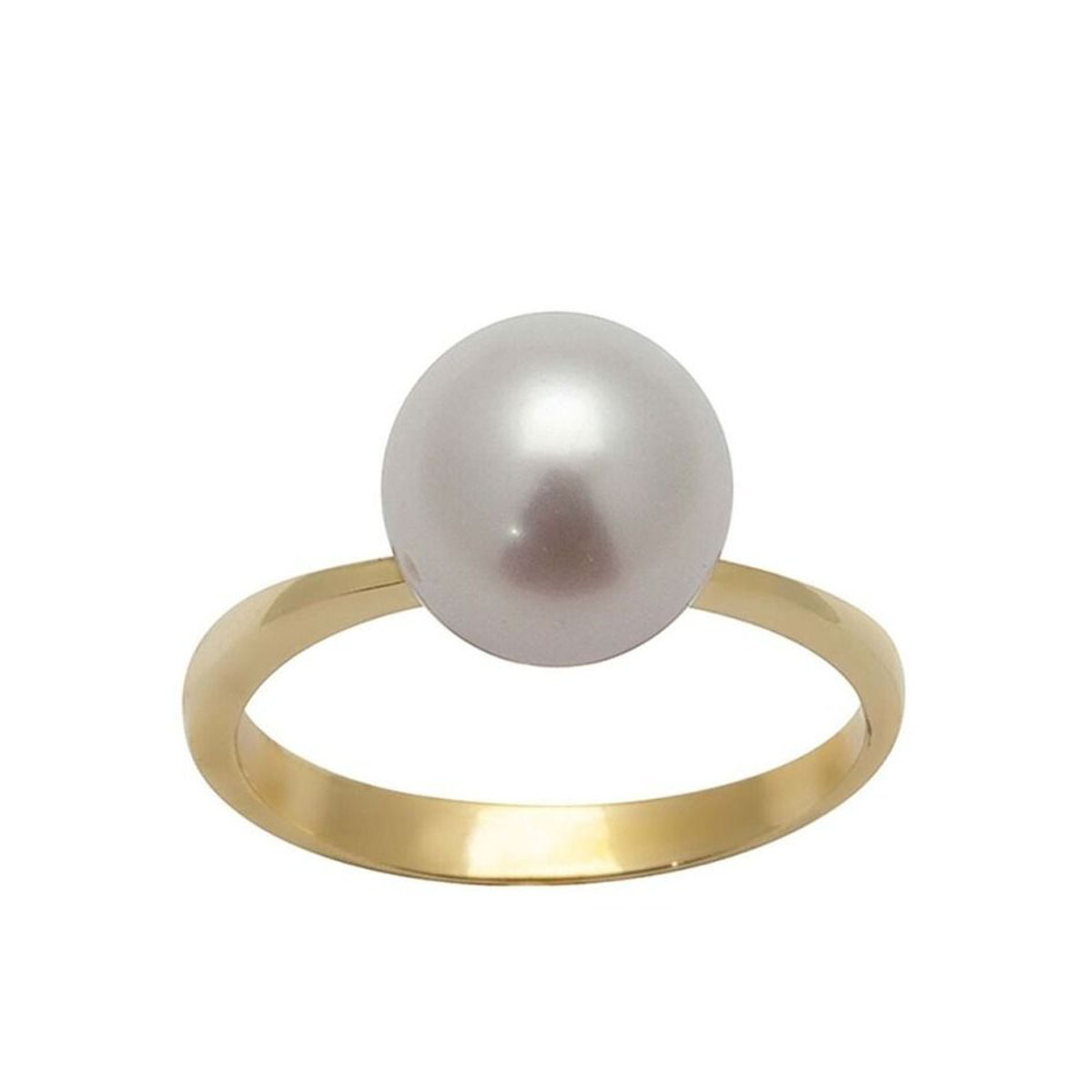 Ring Ferskvannsperle 375 Gult Gull 