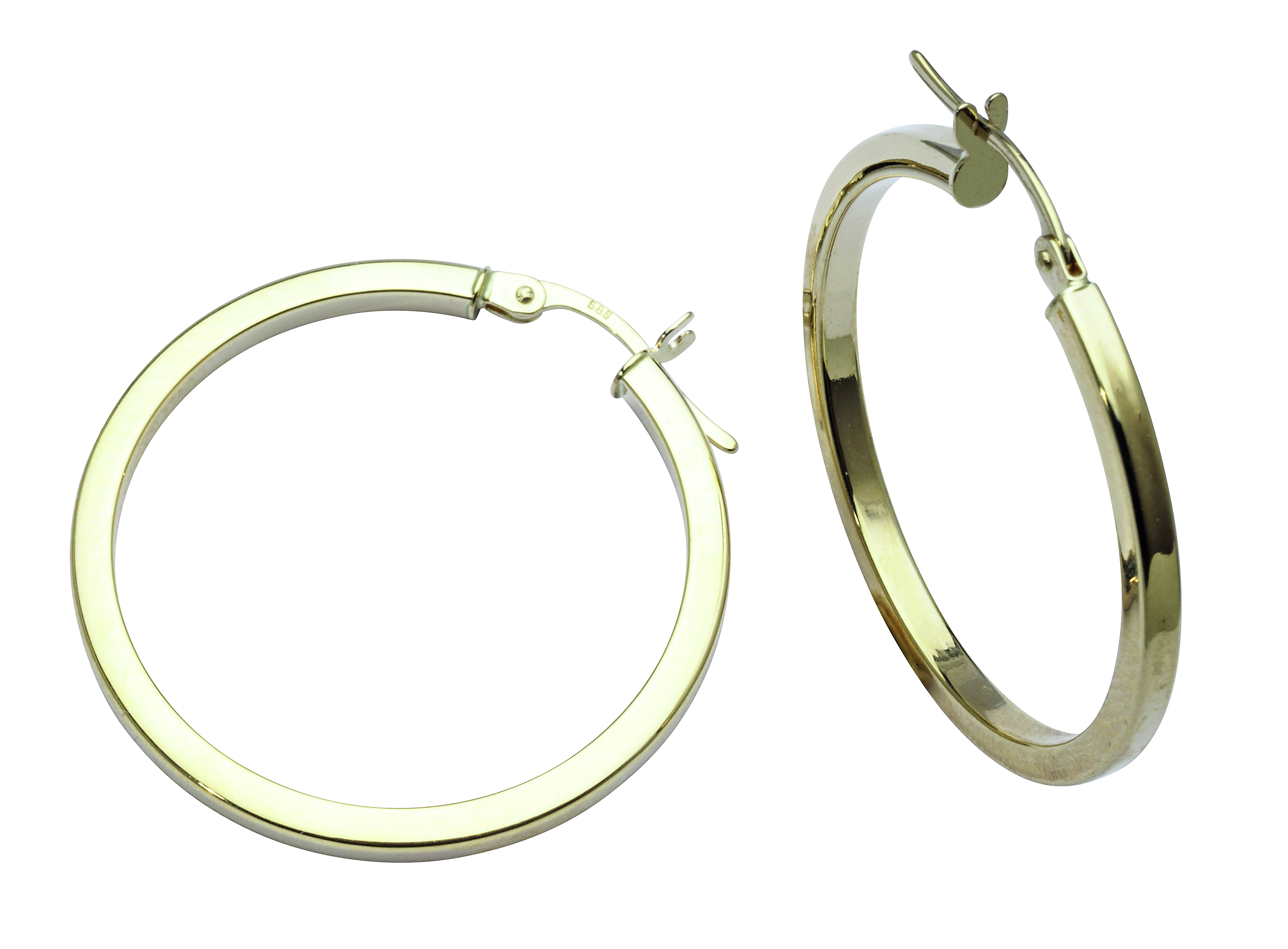 Øreringer 585 Gult Gull 25 mm